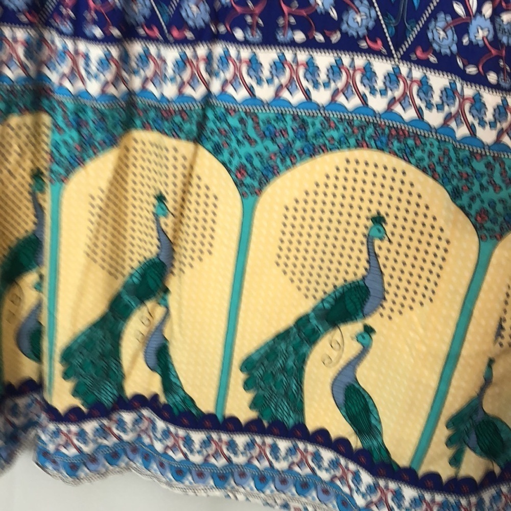 R.Y Iposha Women's Long Sleeve Floral Print Retro V Neck Tassel Bohemian Size 2 - Picture 6 of 11